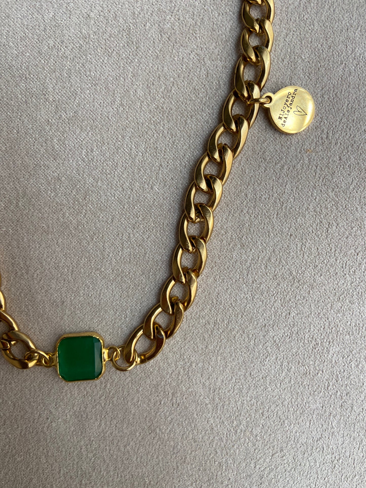 Collar Choker Classic Chain Green