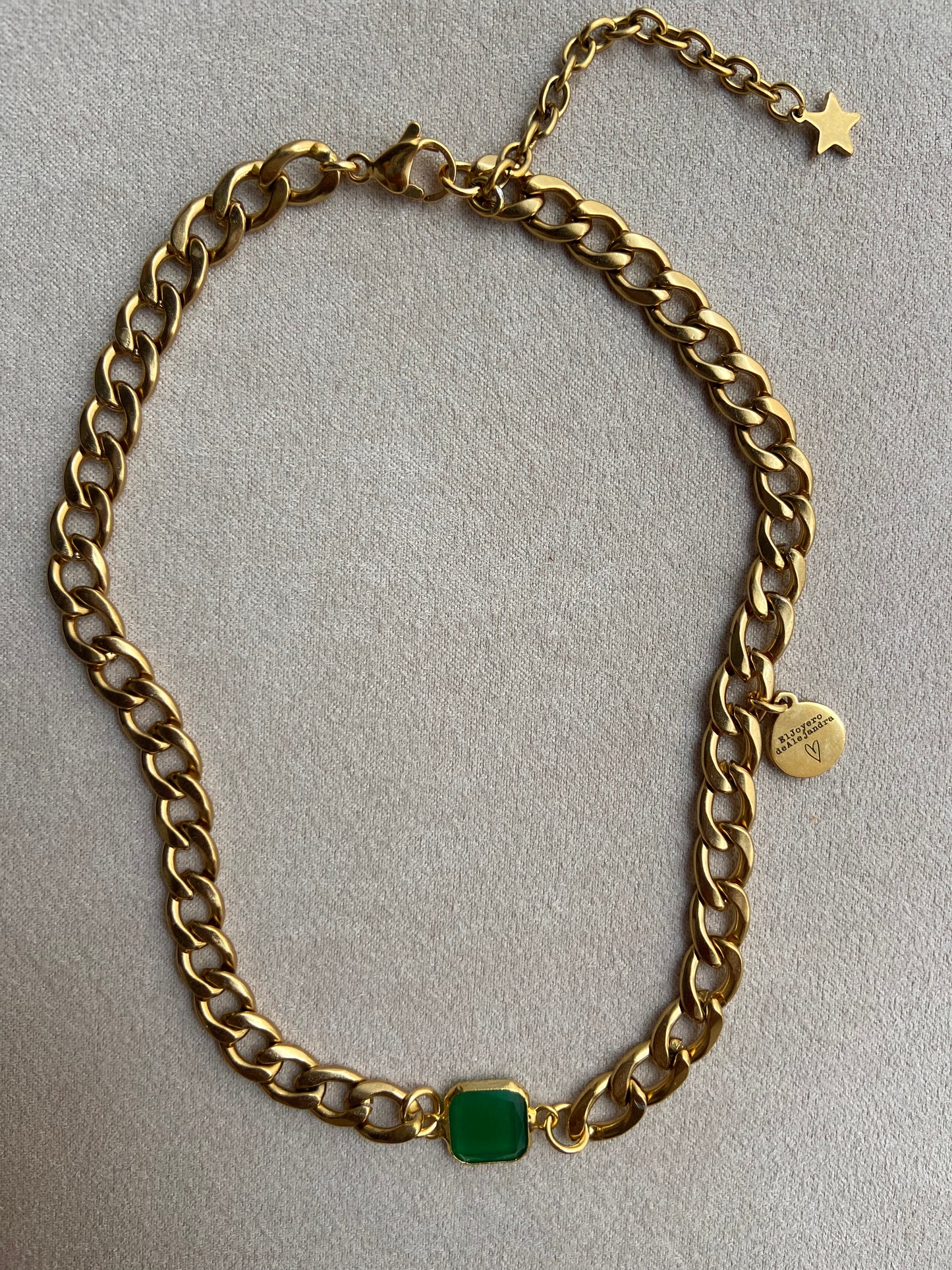 Collar Choker Classic Chain Green