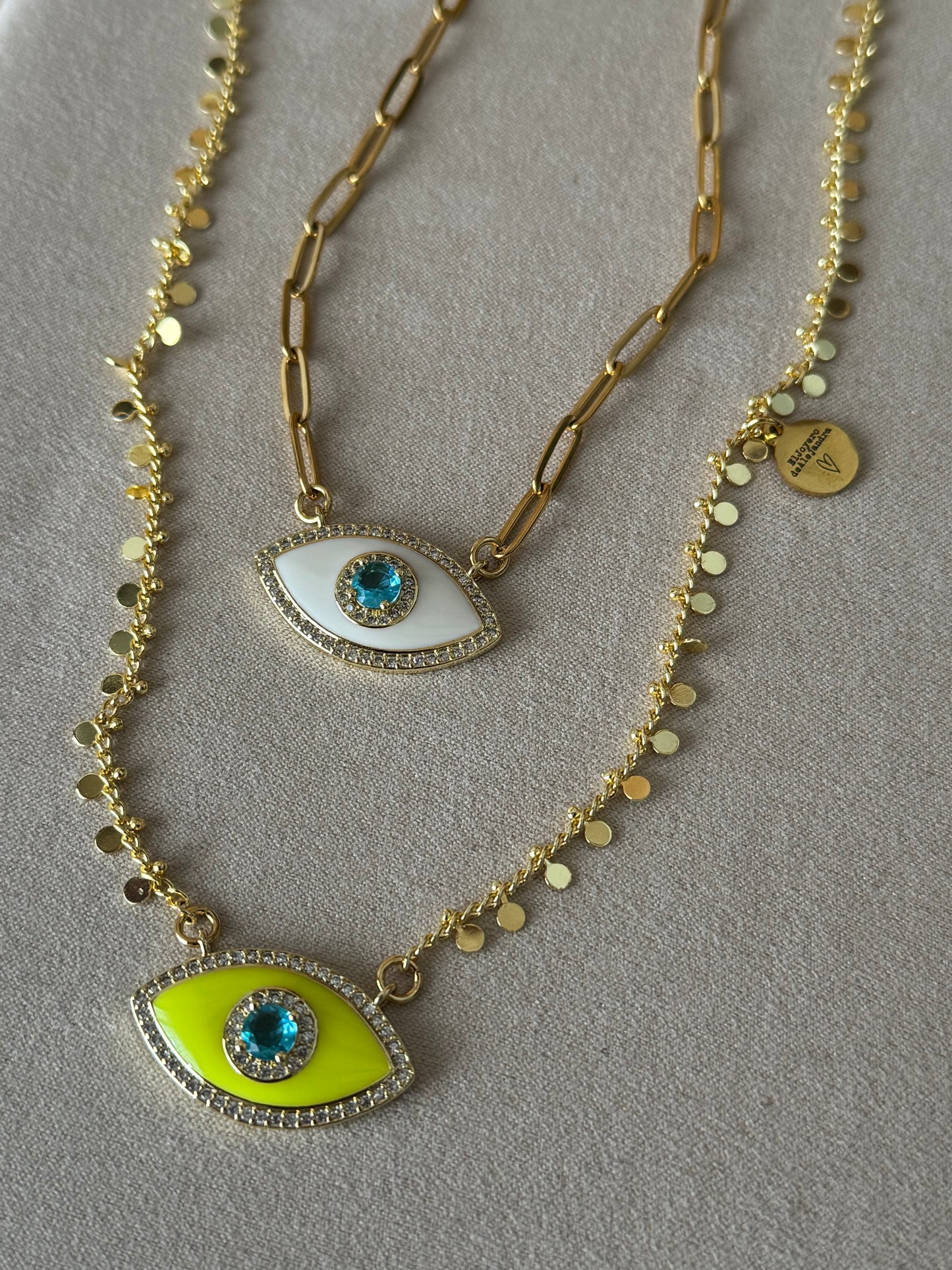 Collar Eslabones "Ojo CITRUS COCKTAIL" ✨ Agua by Ale